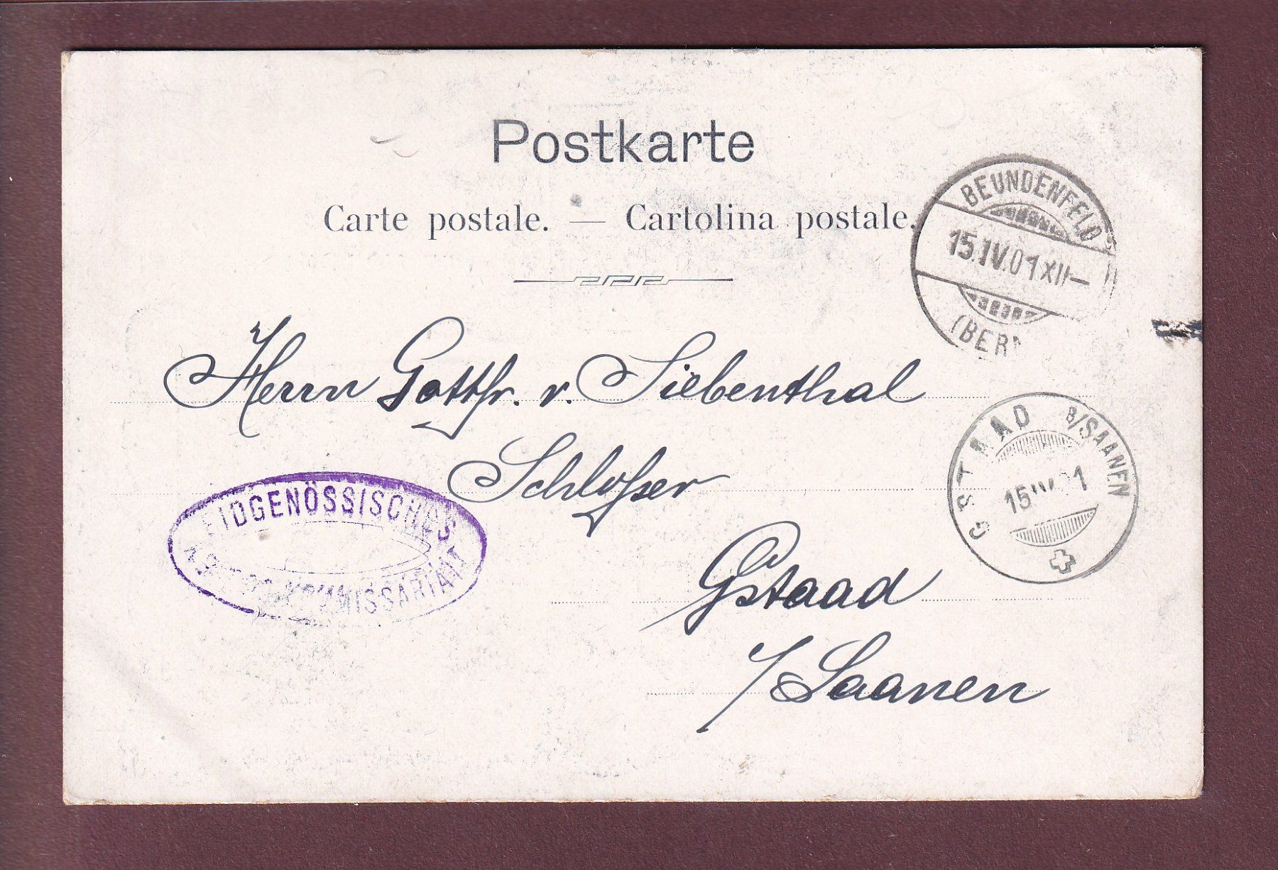 Cartoline postali: BERN - Kaserne - Im gleichen Schritt - 1901 – Usato da Pully venduto da nicecards 1