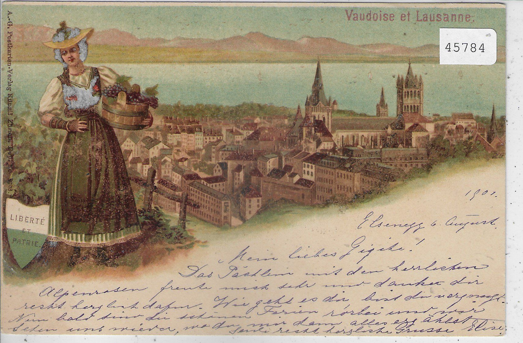 Cartoline postali: Vaudoise et Lausanne - Litho – Usato da Ettingen venduto da Kartenplanet