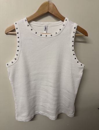Damen Top weiss Grösse L mit Nieten Pageone guter Zustand