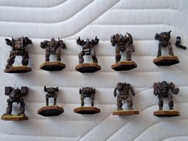 10 3D-gedruckte Battletech-Figuren, schön bemalt mit base