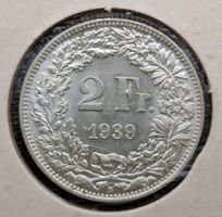 3x 2Fr. Silber 830/1000 1939/1940 & 1941 unz. stgl.