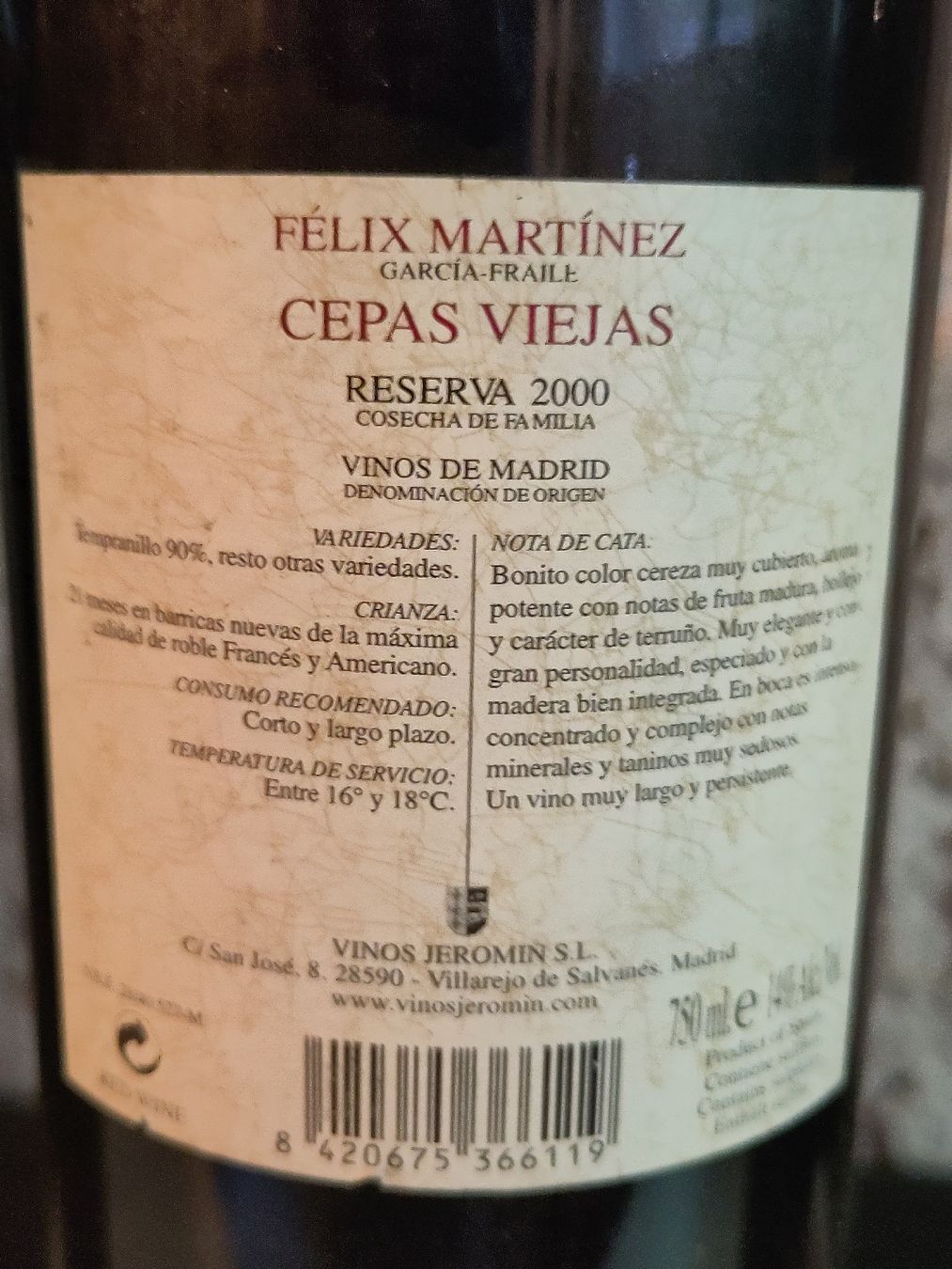 Vino: 4 FL. "CEPAS VIEJAS" RESERVA 2000 – Nuovo (secondo la descrizione) da Basel venduto da Morgenmuffel 3