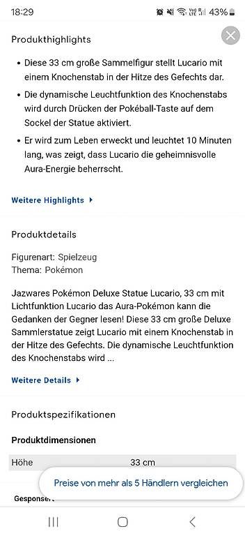 Figuren: Pokémon Lucario Statue – Gebraucht aus Allschwil von V_SV_2018 4