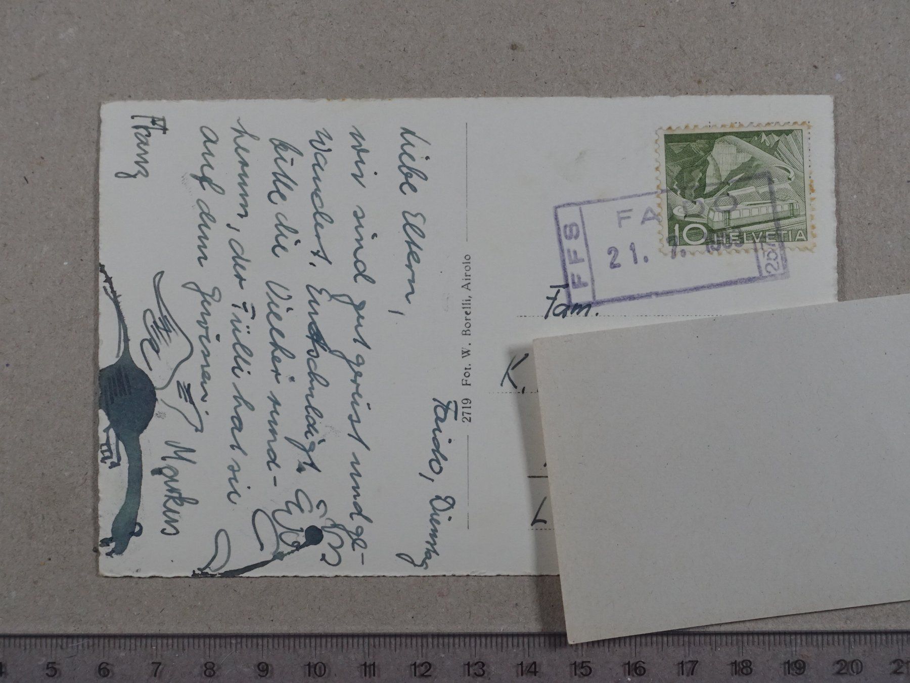 Ansichtskarten: Faido, Panorama, 1953, SBB FFS Stempel – Gebraucht aus Lenzburg von fh1 1