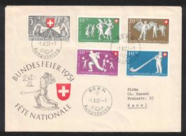 1951 Pro Patria Serie auf illustriertem FDC "1.VI.51"