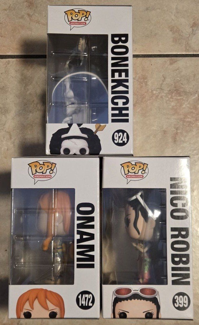 Funko Statuette: Funko Pop One Piece - Brook, Nami, Nico Robin - Set! – Usato da Figino venduto da Dylan.Mezza 1