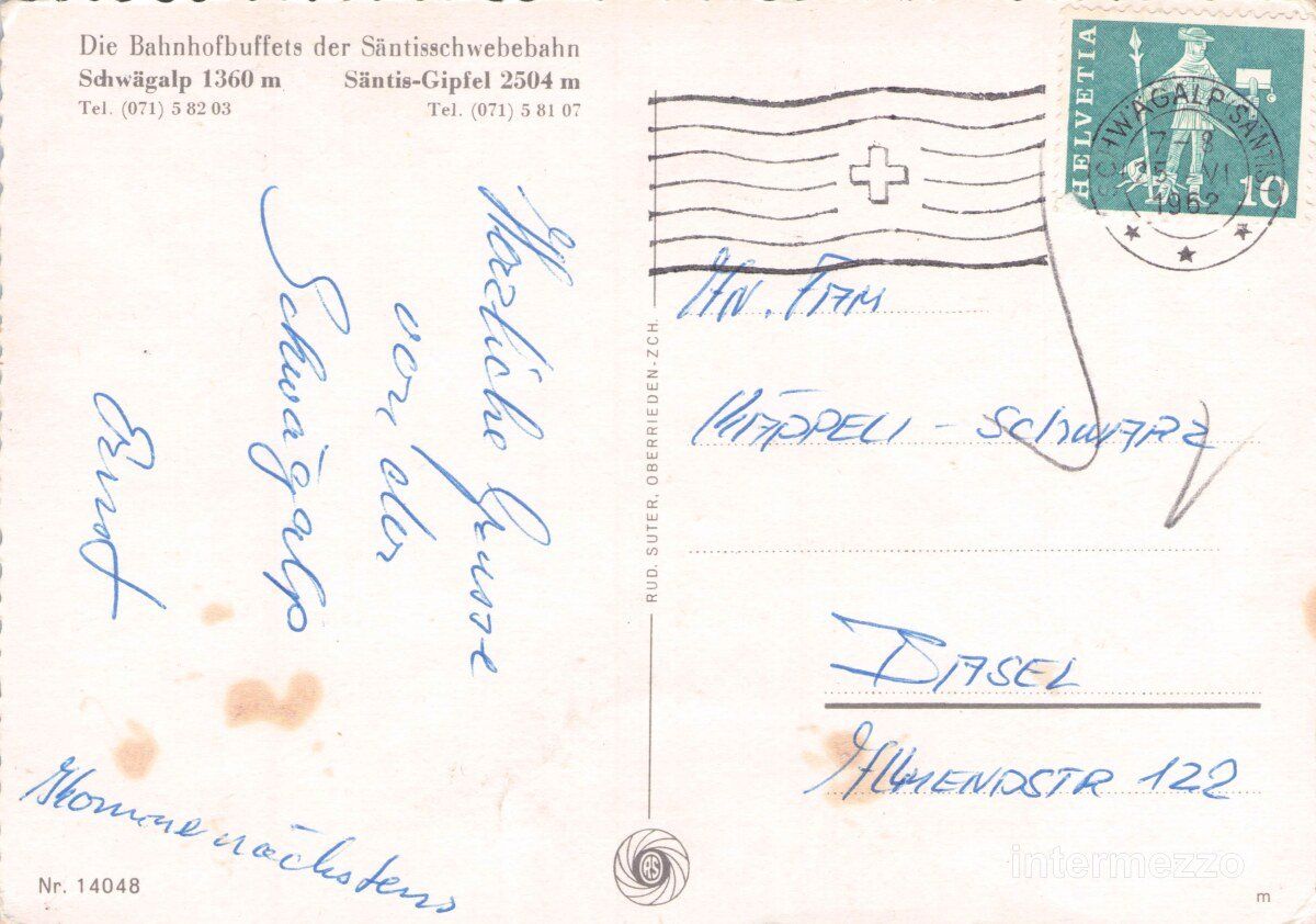 Cartoline postali: Schwägalp // 1962 Postauto Säntis Seilbahn – Usato da Basel venduto da intermezzo12 1