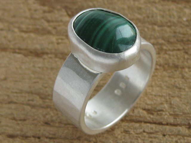 Anelli: spezieller Ring Silber 999 Einzelstück Malachit Gr. 61+ – Nuovo (secondo la descrizione) da Ermatingen venduto da Decovin 2