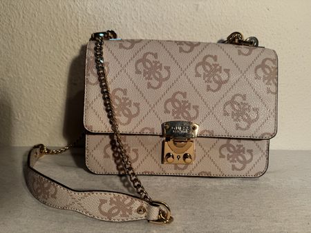 Guess Eliette Logo Convertible Crossbody Bag in Beige