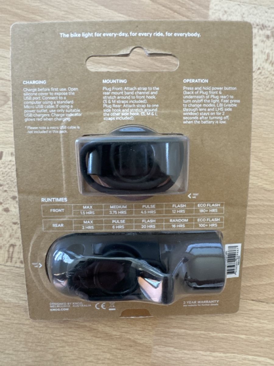 Swiss Pièces détachées: Luce bici Knog Plugger Front/Rear USB Recharge – Neuf avec emballage d'origine à Jona par api_vd98 2