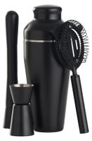Cocktailshaker-Set - Set 4-tlg. - Schwarz