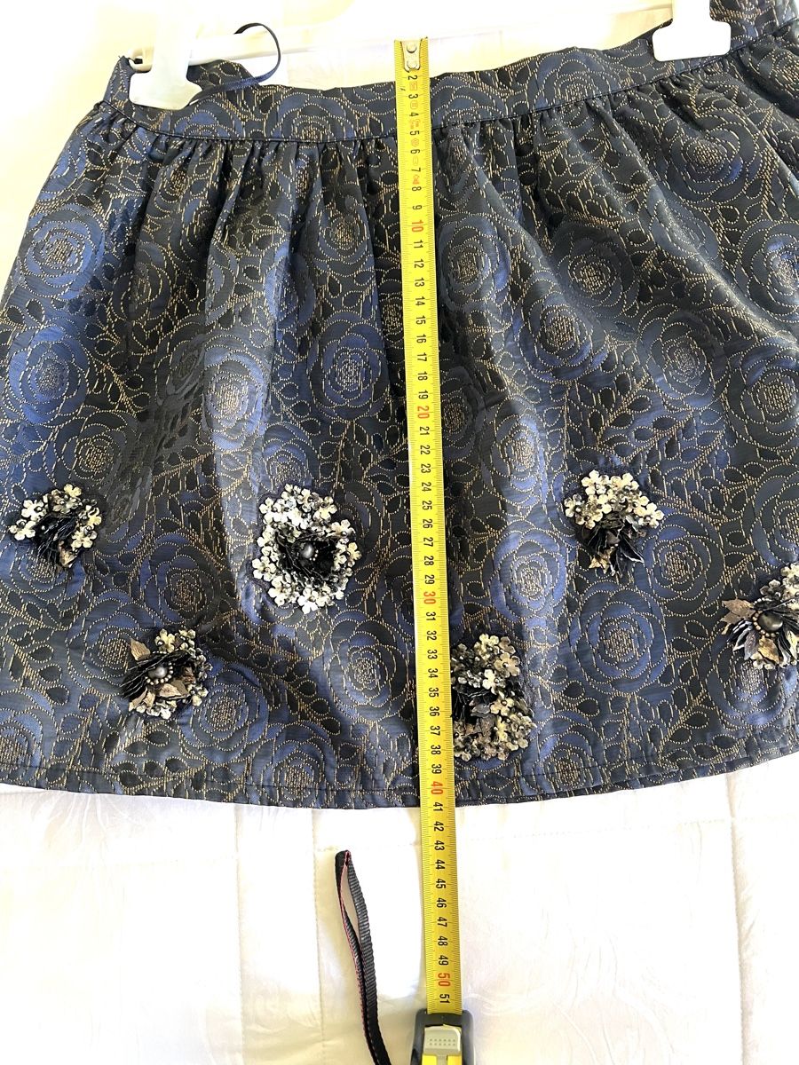 Zara Röcke: Jupe Zara Basic, taille L, bleu marine et or, chic ✨ – Neu (gemäss Beschreibung) aus Porrentruy von SYANKA 6