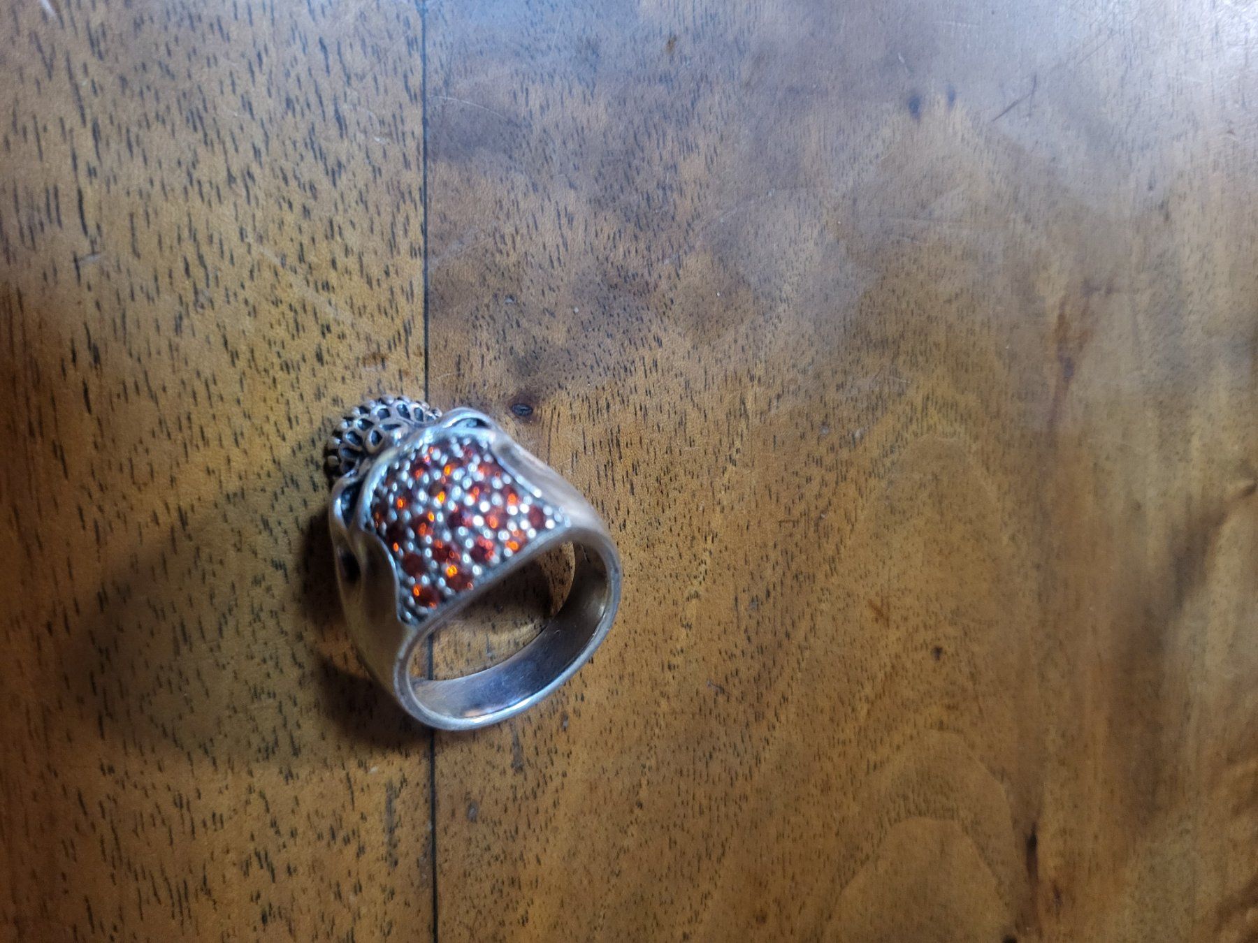 Ringe: Silberring Totenkopf mit roten Steinen – Gebraucht aus Bonau von Jaco82 1