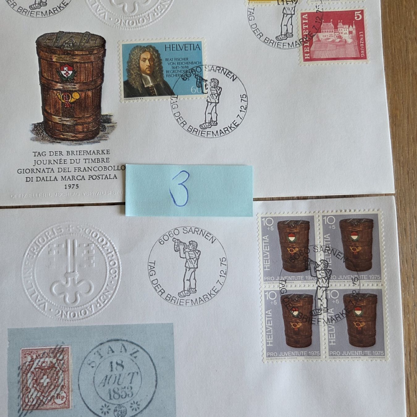 Tous les timbres: 2 Tolle Briefcouvert Sarnen 1975 – D'occasion à Stans par Ducati16