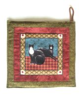 Topflappen mit Katzen, Handarbeit