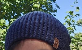 Warme Strickmütze  Dunkelblau