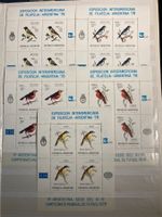 Argentinien 1978 Satz Vögel Kleinbogen postfrisch