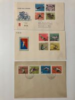 1956/58, 3 vers. FDC's, Sport, KP 190.--