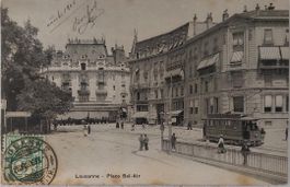 LAUSANNE - Place Bel-Air - Trams - 1906