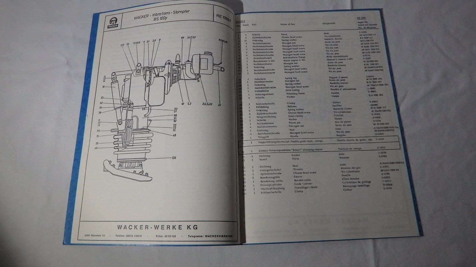 Libri: Wacker BS 100 Servicebuch Ersazteilliste – Usato da Bischofszell venduto da Museumscafe 7