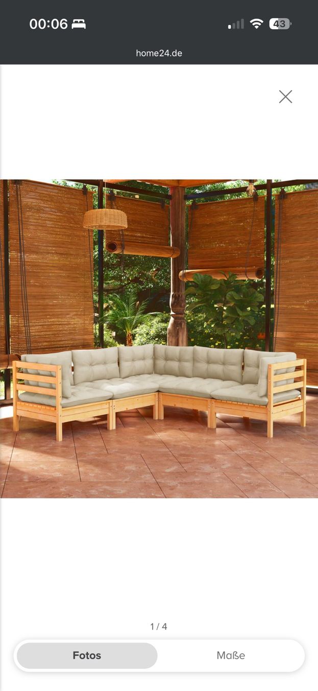 Vidaxl Divani: Holz Sofa Lounge mit grauen Polstern – Usato da Arbon venduto da smarkus93 3