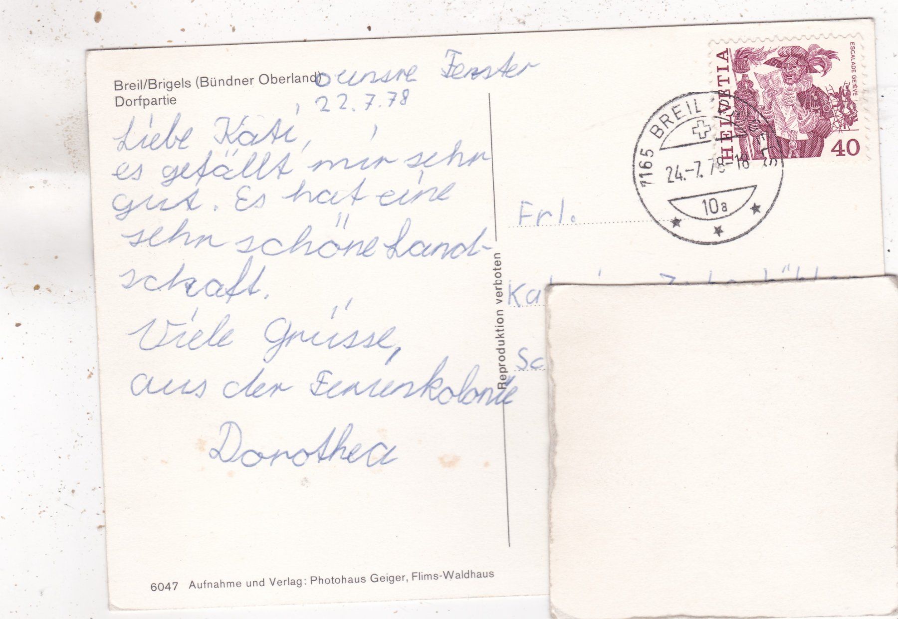 Cartes postales: Breil / Brigels 1978 – D'occasion à Herisau par Lisegrat2008 1