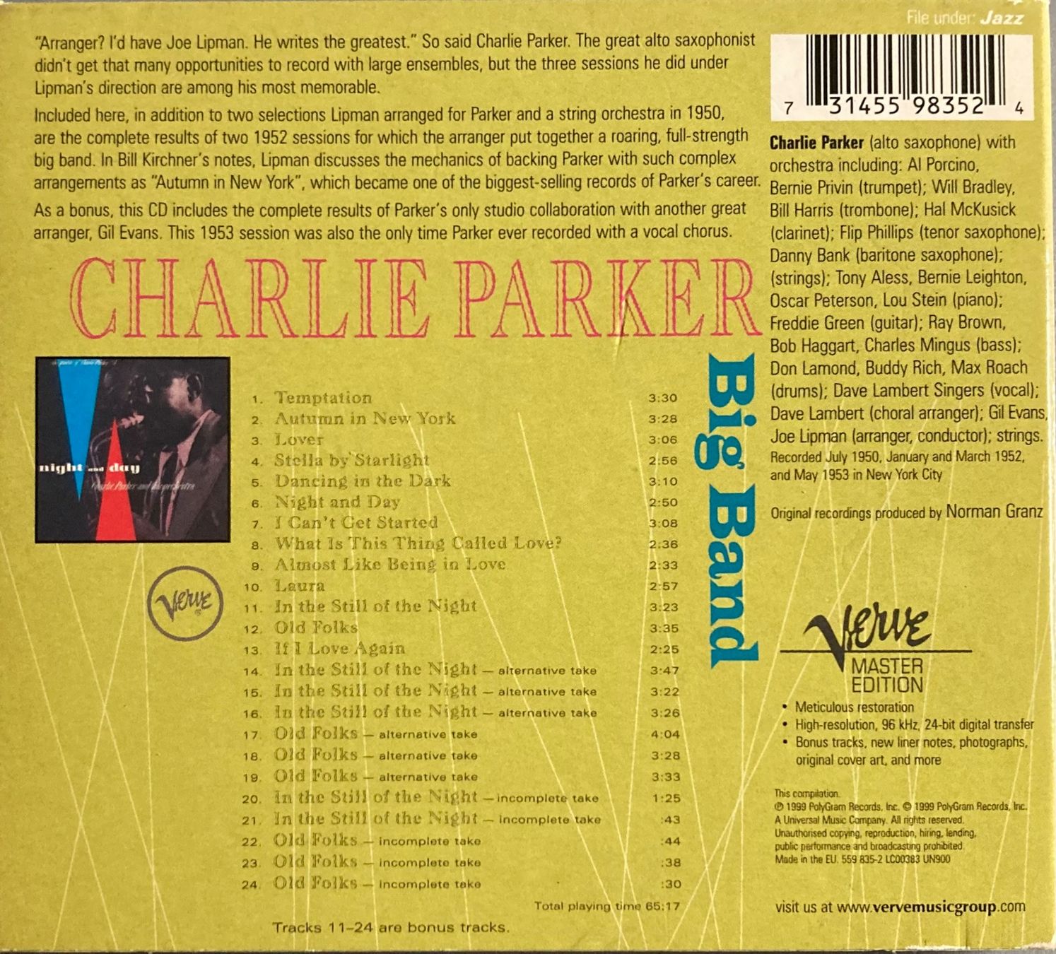CD: CHARLIE PARKER - BIG BAND – Usato da Poliez-Pittet venduto da Newtown-Records 1