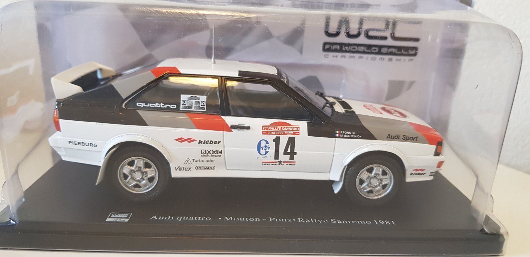 Modellini d'auto: Audi Quattro Rally  1981 Hachette  1/24 – Nuovo e nell'imballaggio originale da Fribourg venduto da 911cc 1