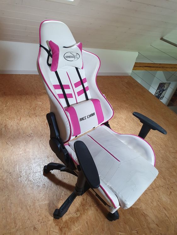 Xtreme Race Chair VidaXL Pink-Weiss Gamerstuhl (Gebraucht) in Inwil für ...