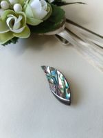 Brosche Edle Vintage Abalone-Muschel  (Paua Muschel / Blatt-