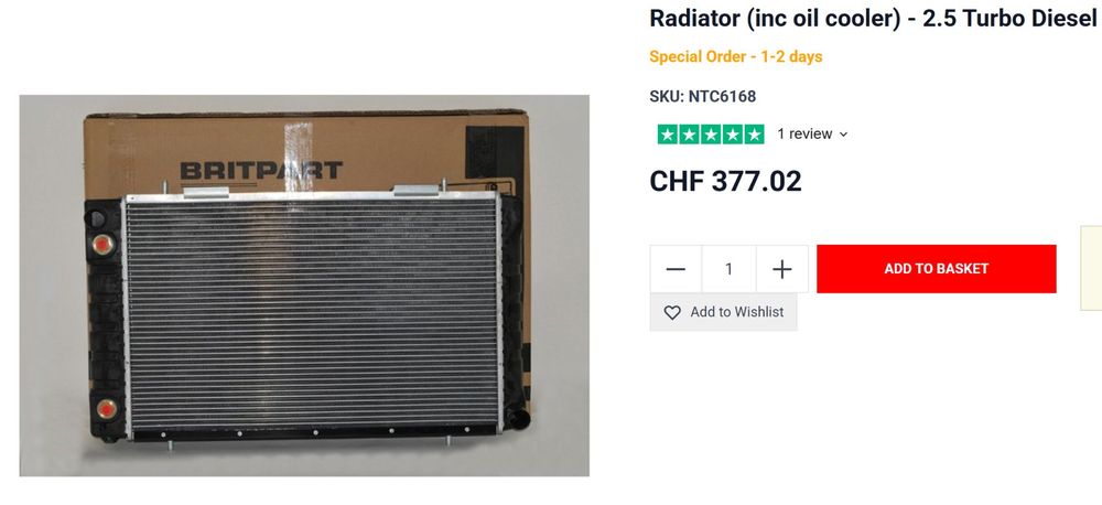 Land Rover Defender 110 - Radiator (inc oil cooler) (Neu und ...