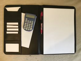 Schwarze Schreibmappe, Konferenzmappe, Top Zustand