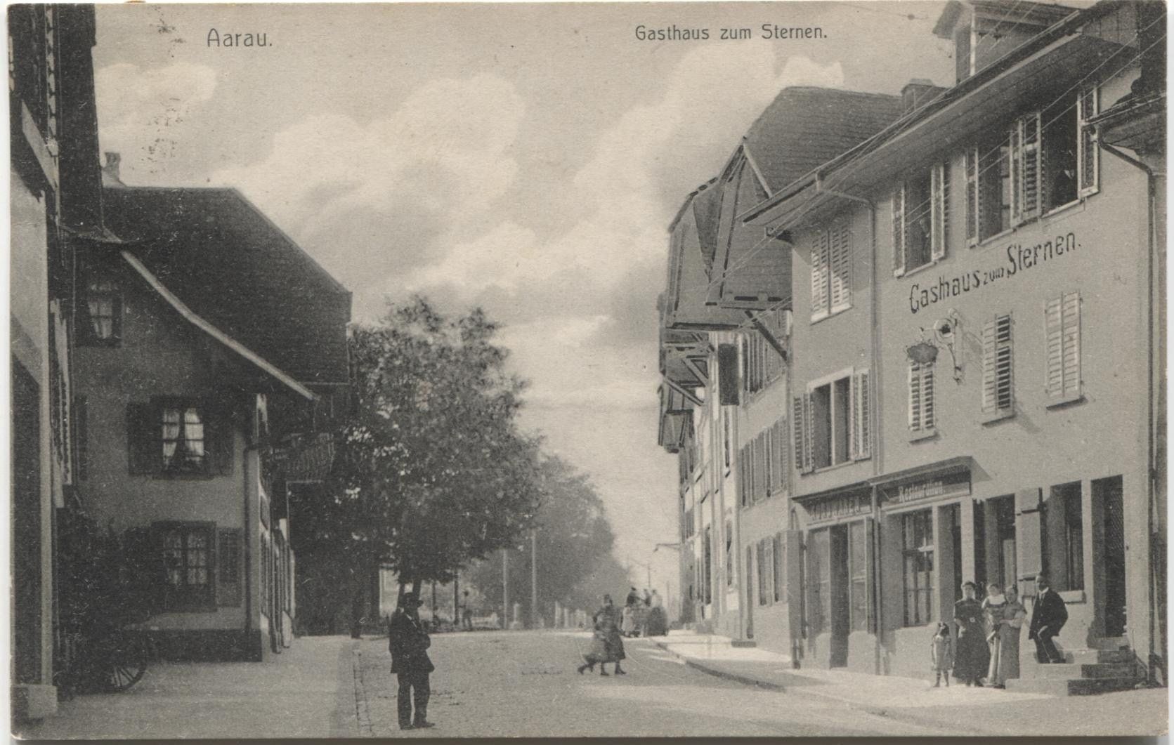 Cartoline postali: AARAU AG 1914 mit Restaurant Sternen – Usato da Rothrist venduto da Clanx