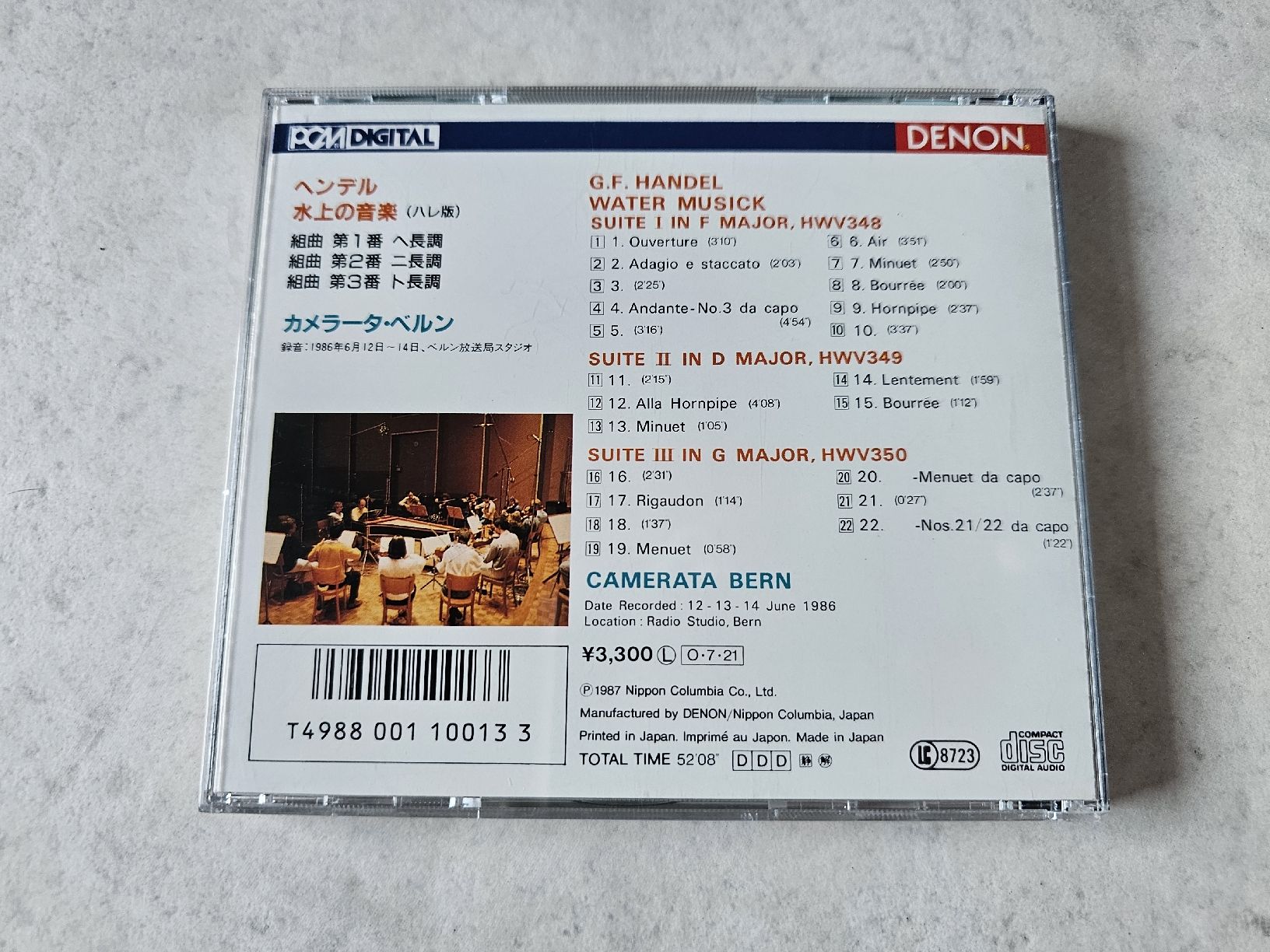 CD: G.F. Handel  -  Water Musick / Camerata Bern – Usato da Schneisingen venduto da backstore24 1