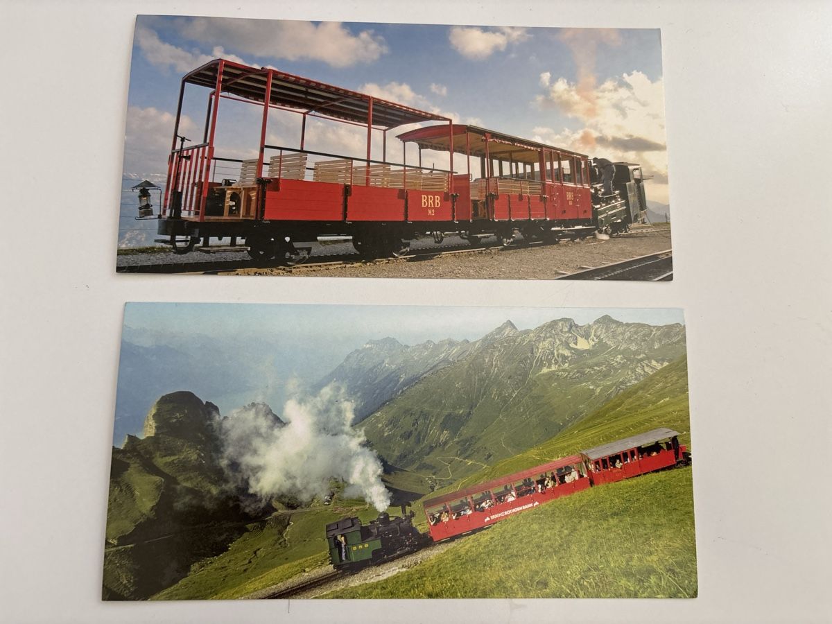 Cartoline postali: Brienz Rothorn Bahn Postkarten Set (2 Stk.)  – Usato da Zürich venduto da b.fabio