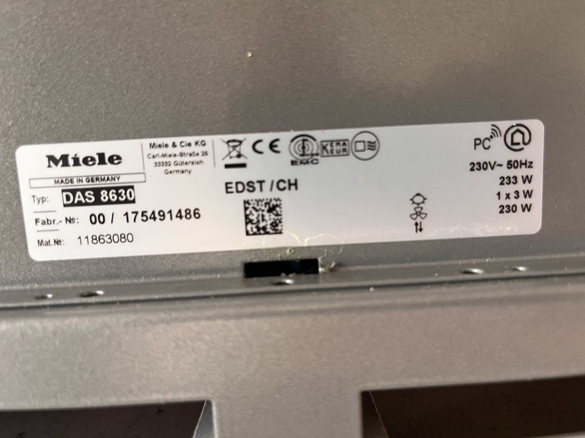 Miele Cappe di aspirazione: Dampfabzug Miele DAS8630 – Usato da Winterthur venduto da roman8045 1