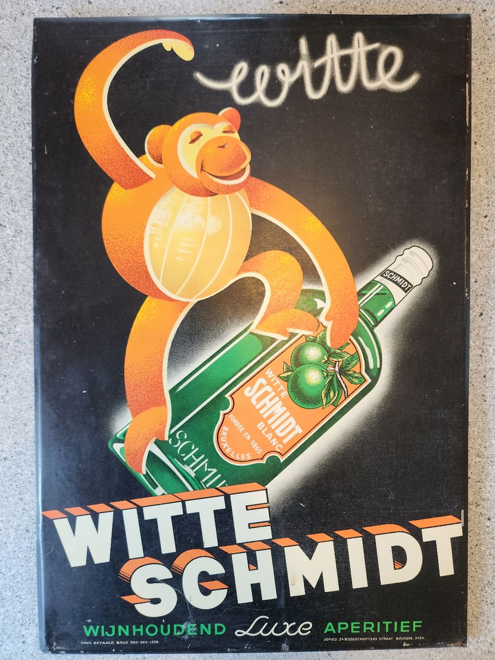 Insegne: Witte Schmidt Aperitief Plakat Brusselse Luxe Blechschild – Usato da Stein AG venduto da Metaluna