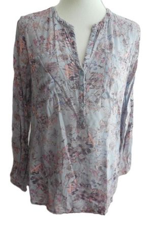 Gr. 40 TOM TAILOR leichte Bluse flieder/hellbau mit Blumen