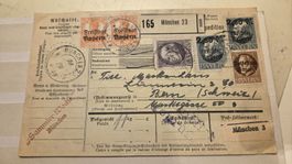 1920 Paketkarte Freistaat Bayern