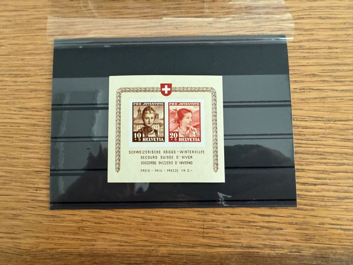 Alle Briefmarken: Pro Juventute 1941 Winterhilfe Block Postfrisch  – Neu (gemäss Beschreibung) aus Murgenthal von Tina_4055