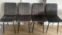 4 Velourstühle