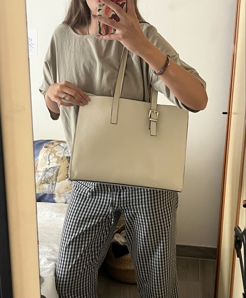 Pierre Cardin Borse da donna: Cream real leather tote bag  – Usato da Vezia venduto da chi_byp8