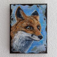 Fuchs Acrylbild – Handgemalt, Einzigartiges Unikat