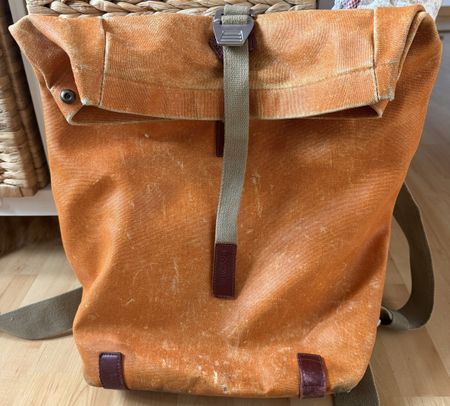 Brooks Cycle Bags Rucksack orange Leder Canvas guter Zustand