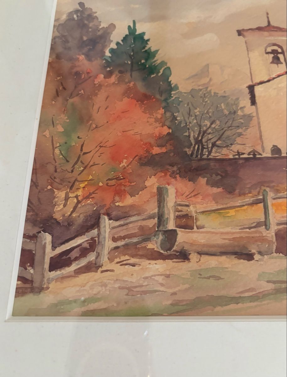 Foto & Immagini: Aquarell mit Kirche im Rahmen Bopp – Usato da Rothenburg venduto da meg_ln8t 3