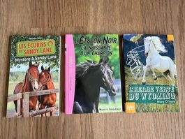 lot de 3 livres, thème chevaux