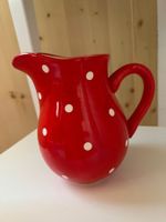 Alter Milchkrug / Wasserkrug rot-weiss Polka dot - 230604