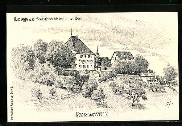 Cartoline postali: Burgistein, Blick auf Schloss – Usato da Berlin venduto da bartko-reher
