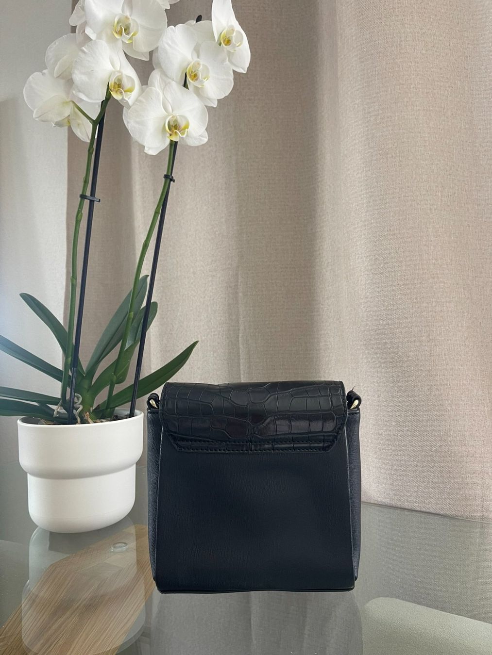 Guess Taschen für Damen: Guess Handtasche Schwarz Kroko-Optik – Gebraucht aus Rheineck von FGeissler 3