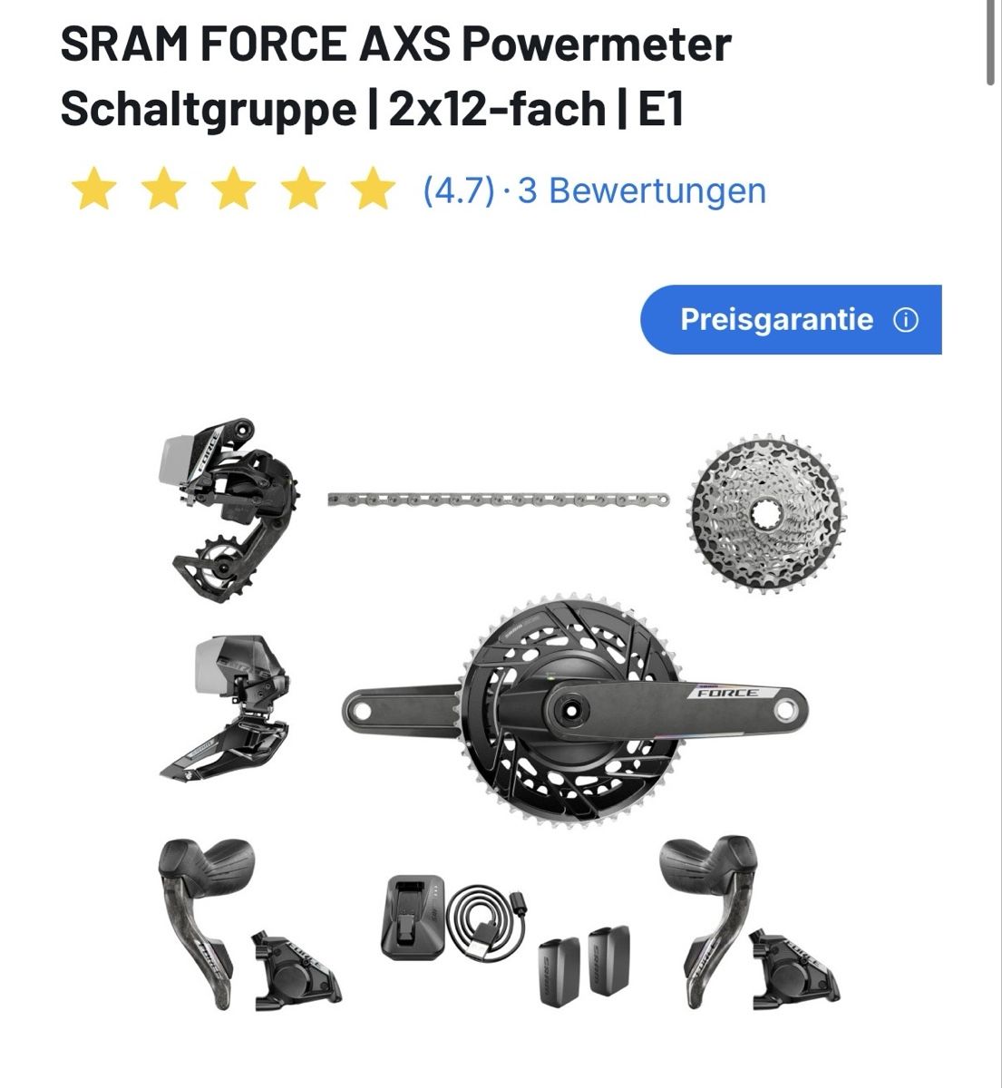 Sram Ersatzteile: SRAM FORCE AXS Powermeter Schaltgruppe | 2x12-fach | E1 – Neu (gemäss Beschreibung) aus Bern von lea_2x97